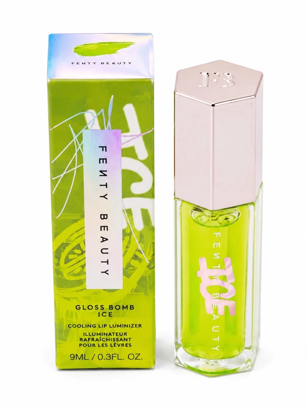 Fenty Beauty Gloss Bomb Ice CUCUM’BRRR Cooling Lip Luminizer 9ml NIB